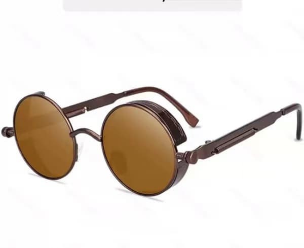 Retro Pyöreä Pyöreä Polarisoitu Steampunk Aurinkolasit Miehet Naiset UV400