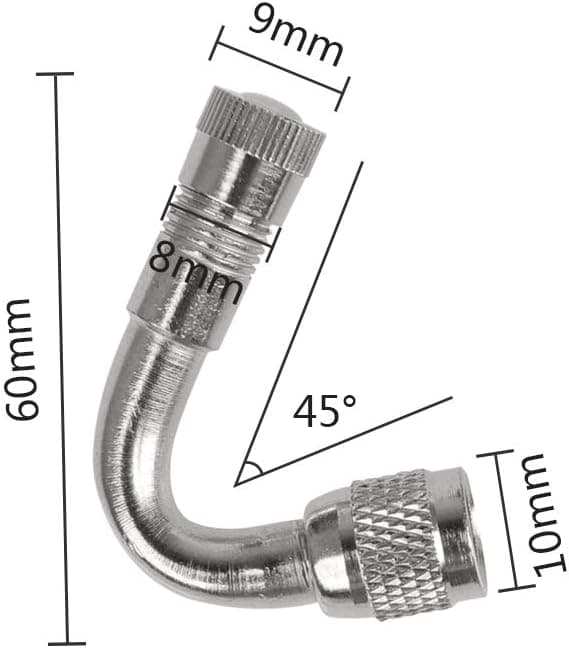 6 st däckadapter däckventilförlängning 45/90/135 grader bilmotor