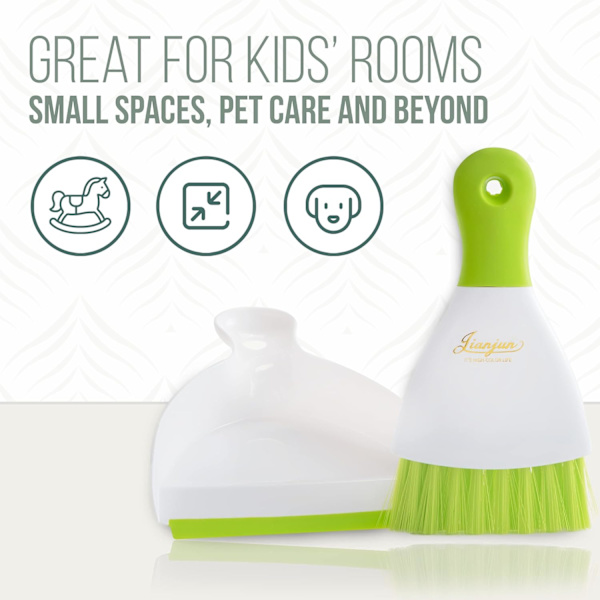Pimpsten Mini Fejebakke og Kost – til at Feje Op og Rydde Dit Hjem, Butik, RV eller Båd