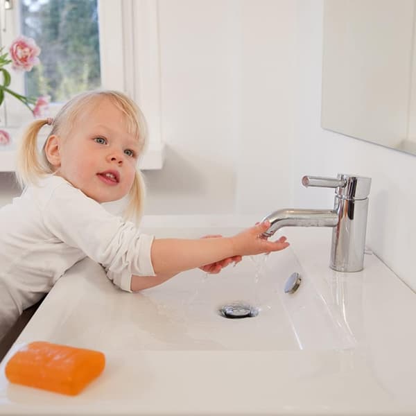 Sett med 6 kromoverløpsplugger for kjøkken, bad og vask