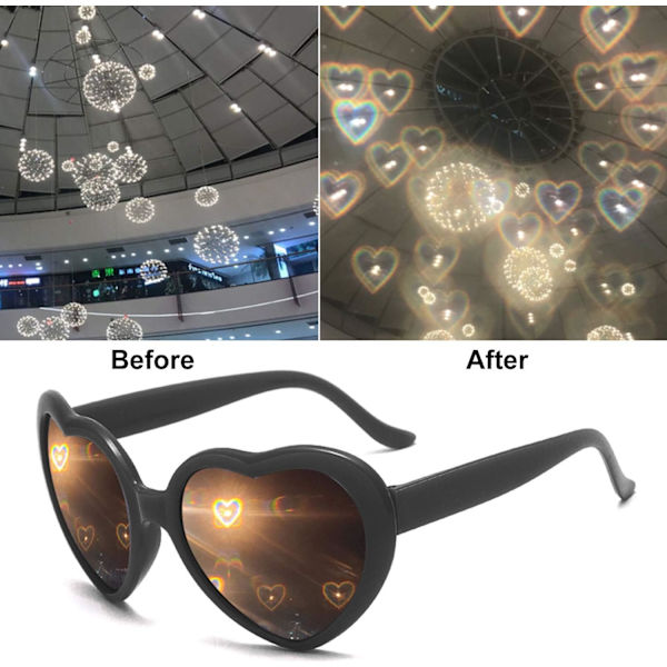 3D-hjertebriller, hjertebrilleeffekt, spesialeffektbriller, H