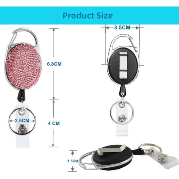 3PCS nøkkelring Retractable ID-kort JoJo, Retractable ID-kort Holde