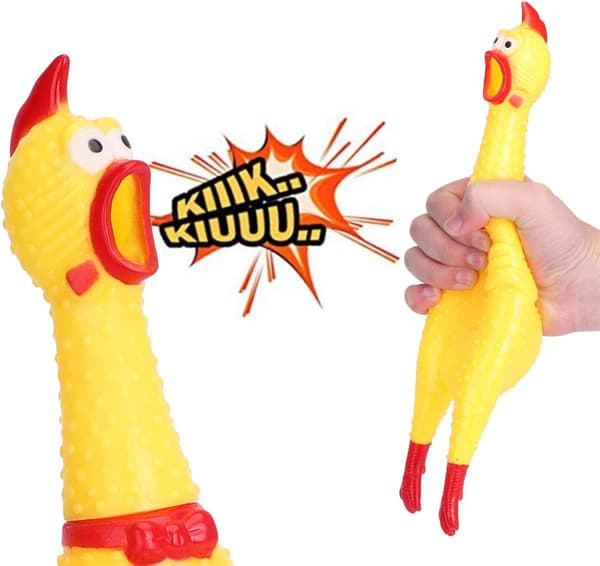 Gummihundelegetøj Squeaky Gul Dekompression Skrigende Kylling Sma