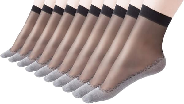 10 par silkebløde nylon korte ankelsokker til kvinder