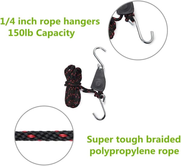 1/4\" Långt Ljus Hängande Rep Ratchet (2-Pack, 1 Par)