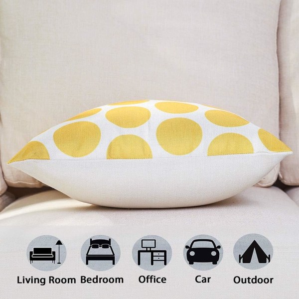 Cushion Cover Plant Leaves Geometric Pattern Pillow Case for Sofa