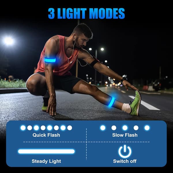 2-pack (blå) LED-armband Säkerhetsarmband för barn på natten