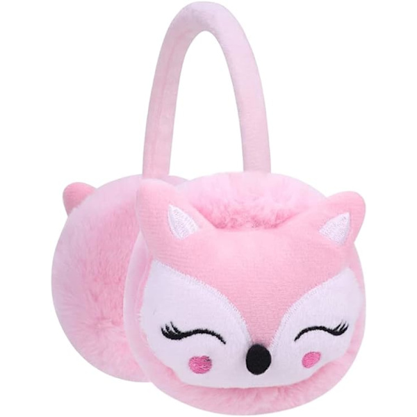 1 stk Pink Lake Vintervarme Øreværn til børn Cute Fox Pattern Plus