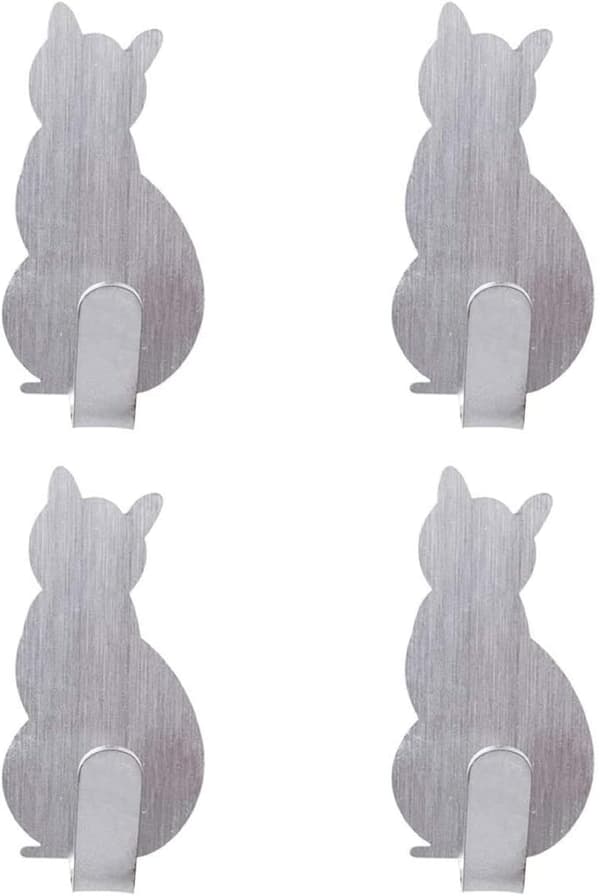 4 kpl Pyyhekoukku Itsekiinnittyvä kylpytakin koukku Creative Cat Deco W