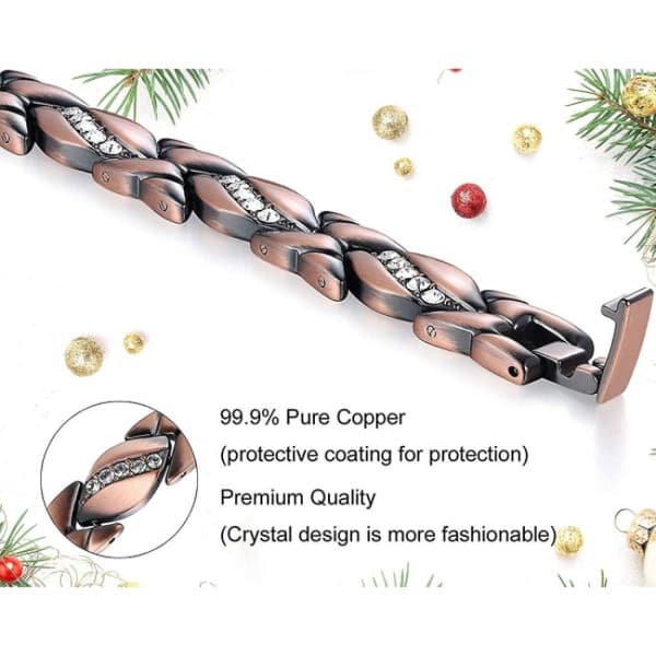 Kopparmagnetiskt armband för kvinnor Artritsmärta Ref ~ 3500 Gaus