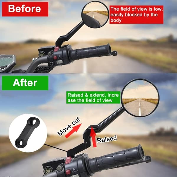 10mm 8mm Motorsykkel Speil Adapter Riser Mount Extender Motorcycl