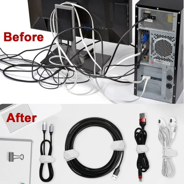 16 stk Silikon Kabelstropper Wire Organizer for Earphone, Phone Ch