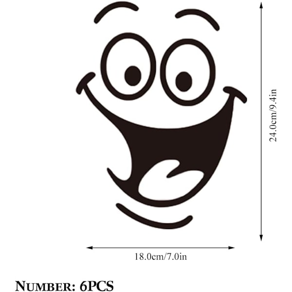 6 ark Toilet Stickers, Happy Face, Toilet Lid Stickers, Toilet
