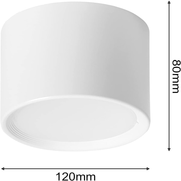 Hvid LED loftspot 3000K varm hvid 12W loftslampe Fi