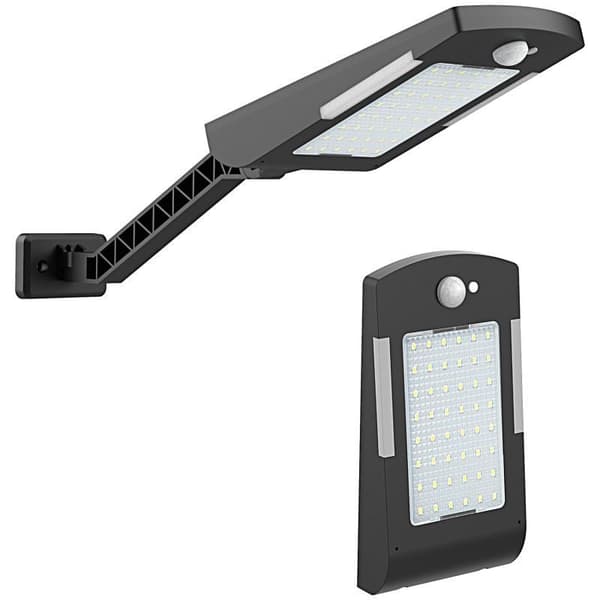 48 LED solcellelys utendørs 3000lm, IP65 vanntett utendørs solcellelys