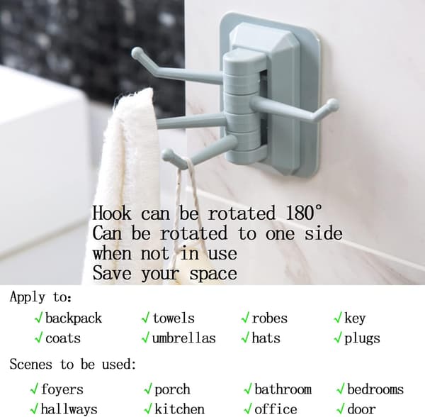Sticky Hook Household Stark Punch-Free Hook 5st Creative 180°