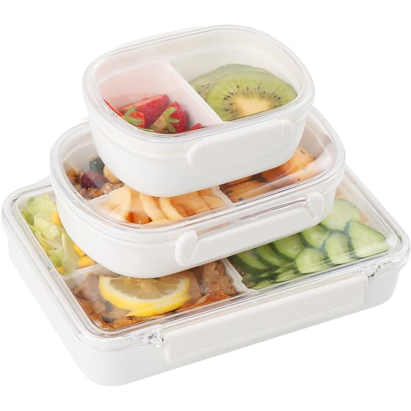 3 st Bento Lunchbox, måltidsförberedande behållare, återanvändbara stora, medelstora, små, matbehållare för skola, arbete och resor