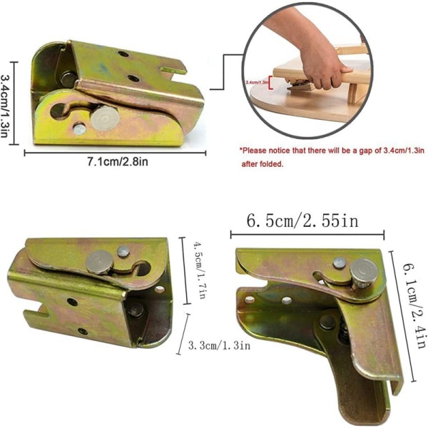 2 stk. sammenklappelige bordbenforlængerbeslag, gør-det-selv sammenklappeligt arbejdsbord