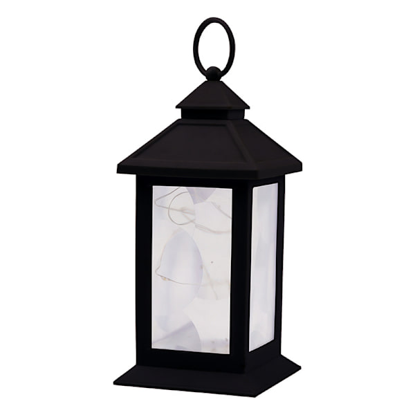 LED-lykta, utomhus, dekorativ lykta, hängande eller stående, H 20 cm, svart