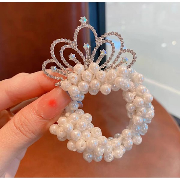 Kronprinsesse Hårbånd Elastiske Gummibånd Elegant Kunstig Perle