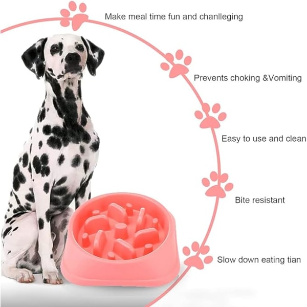 Långsam utfodring hund långsam matare skål halkfri design rolig interaktiv