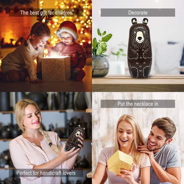 Set med 5 ryska häckande dockor Björn Trä Matryoshka dockor för K