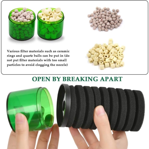Akvariefilter Inneholder 2 Svamper, 1 Filterholder i Svampen