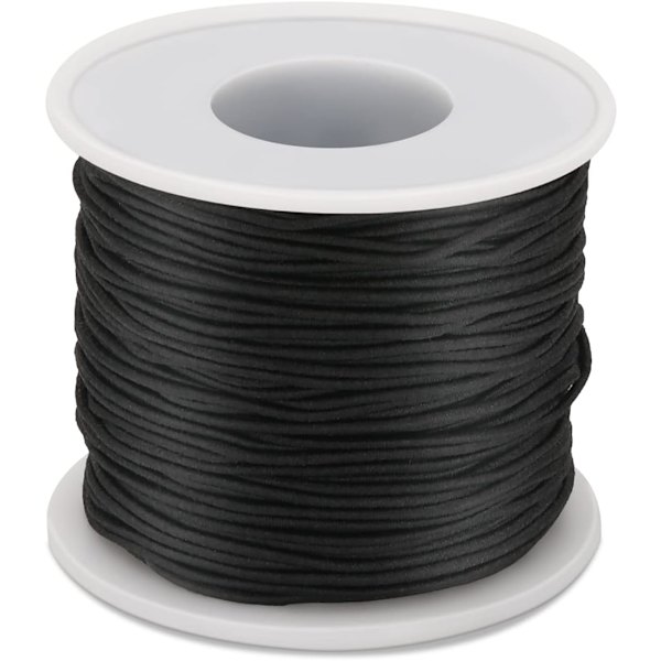 1mm sort elastisk snor, 50m elastisk snor til armbånd