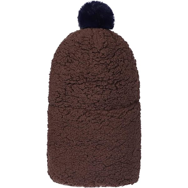 1 st Kaffe (58-60 cm) Barn Pojkar Flickor Vintermössa Fleece 3 i 1 Beani