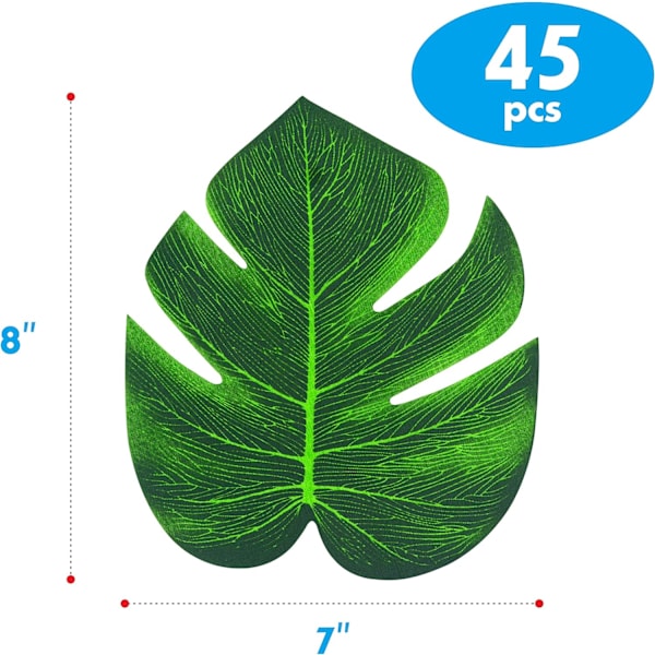 45 blade kunstig tropisk palmeplante dekorationer (8\" x 7\")
