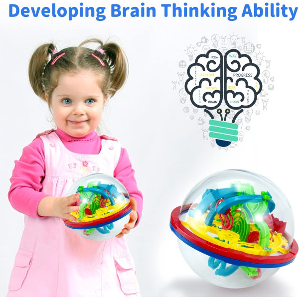 3D Gravity Maze Puzzle Ball Balanse Memory Spill, 100 Hindringer 3D