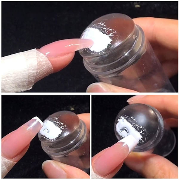 Transparent Silikon Nagelstempel Set, Manikyrverktyg, Transpar