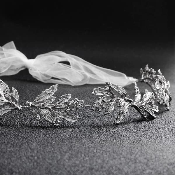 Brudkrona Bröllopshår Strass Legering Blad Hår Accessori