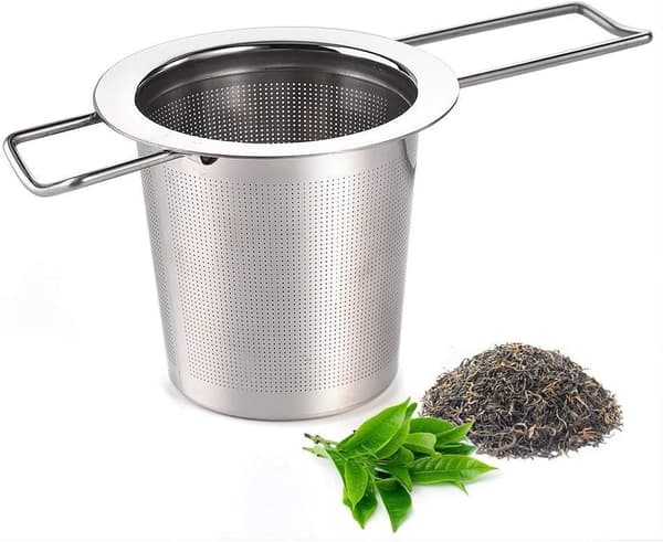 Teinfuser i rostfritt stål, tesil, tebryggare, filter med vikning