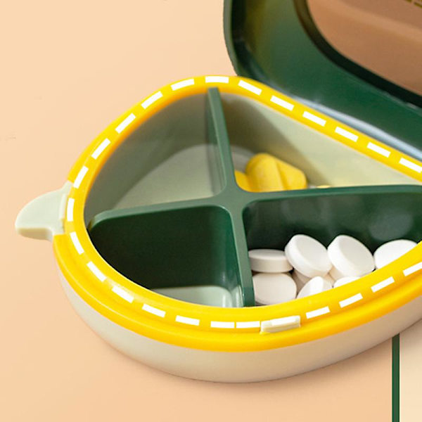 Bärbar rutnät pillerfodral multifunktionell mini fågel smyckesförvaring
