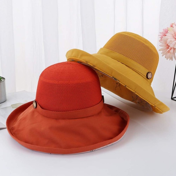 Mesh Solhatter for Kvinner - UPF UV-beskyttelse - Pakkbar - Bred Bre