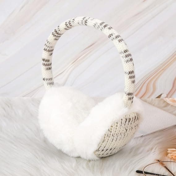 1 stk. hvide børneørekopper piger vinterørekopper plysørekopper bløde