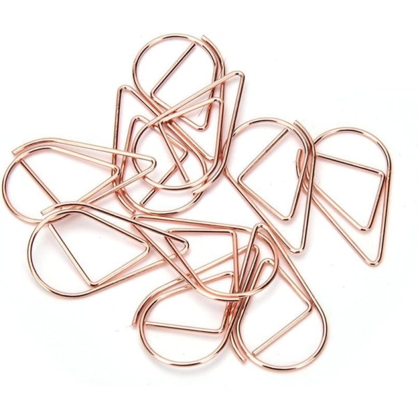 100pcs Small Stainless Steel Water Drop Gold Paper Clips/Bookmark