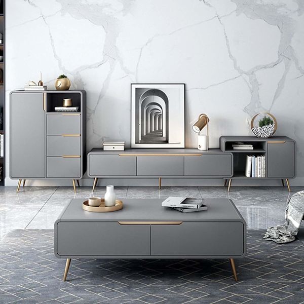 4 Guld Metal Møbelben 18cm, Moderne Sofaben, Ben til Kaffe