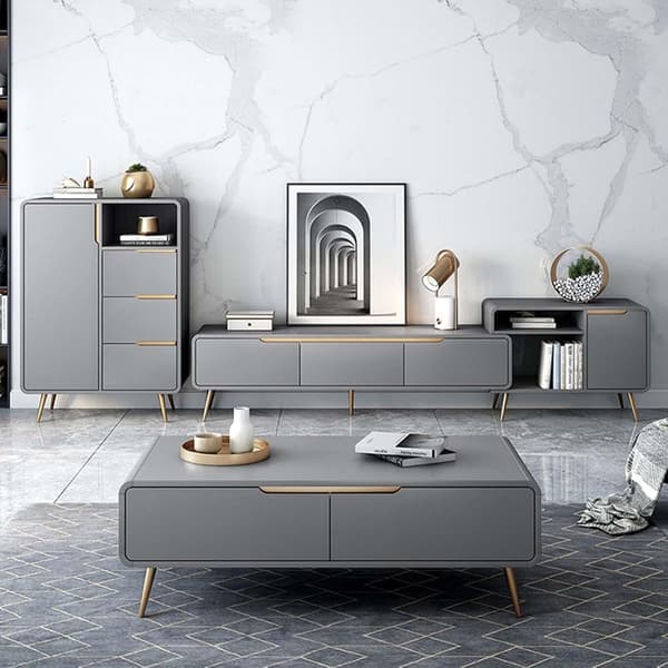 4 Guld Metall Möbelben 18cm, Moderna Sofaben, Ben för Kaffe
