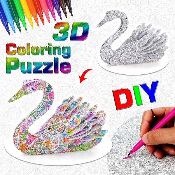 3D-puslespill DIY-håndverkssett for barn, jenter og gutter 6-12 år - Beste G