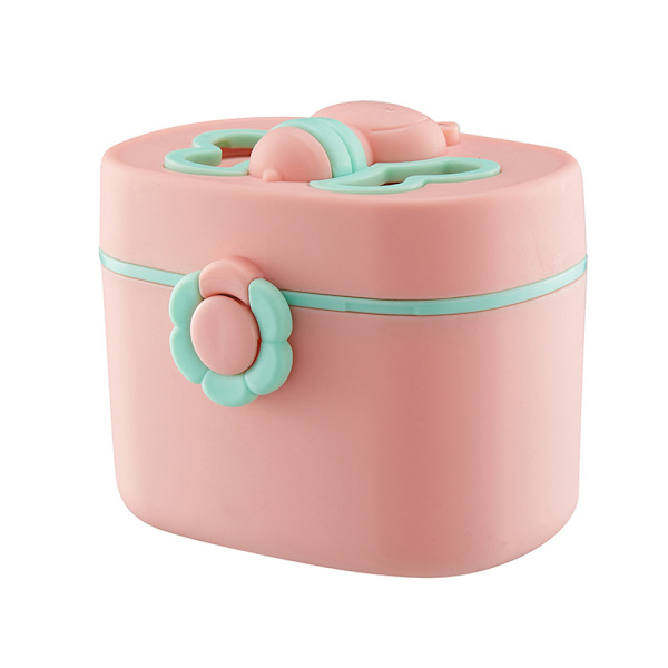 1 stk. Pink Baby Formula Dispenser, 410 ml bærbar mælkepulvermåler