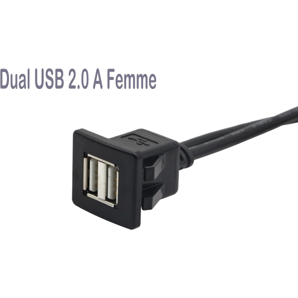 USB-paneeli upotettava kaapeli, USB 2.0 -jatkopaneeli upotettava