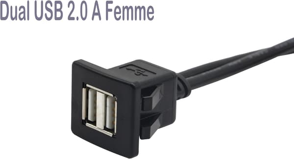USB-panel, indbygget kabel, USB 2.0-forlængerpanel, indbygget