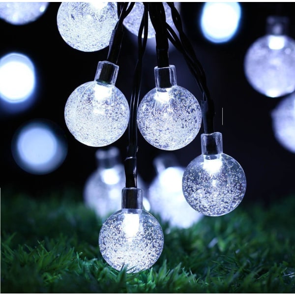 LED Utendørs String Lights Flerfarget Crystal Ball Fairy Light