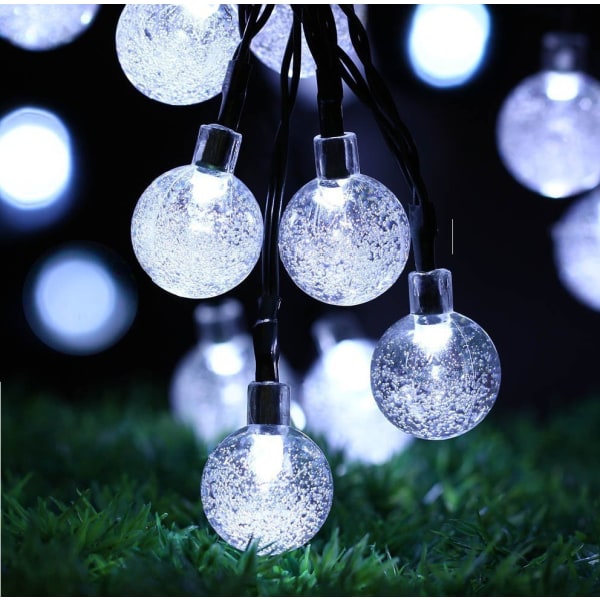 LED-utomhusljusslinga, flerfärgad kristallkula, ljusslinga