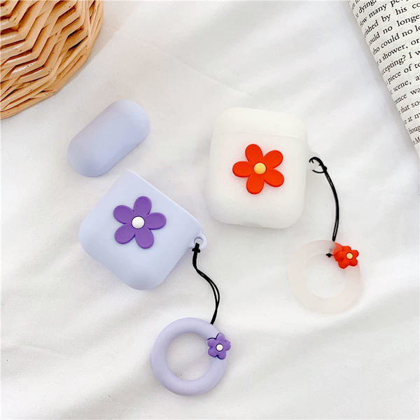 Kompatibel med AirPods-etui, søtt tegneserieblomstermønster for jenter