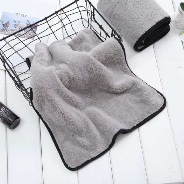 Högdensitets korallfleece biltorkare mikrofiber förtjockad biltvättduk 40*100cm vattenabsorberande snabbtorkande handduk (2 stycken grå)