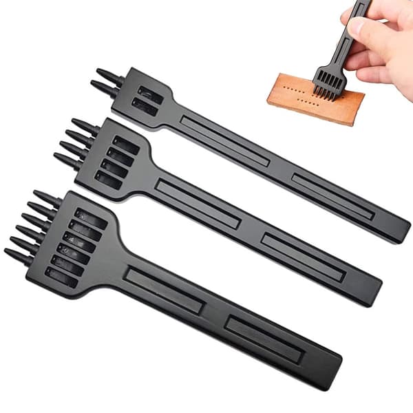 Läder (5MM) Läderstansverktygssats, 3 st DIY Läderhål P