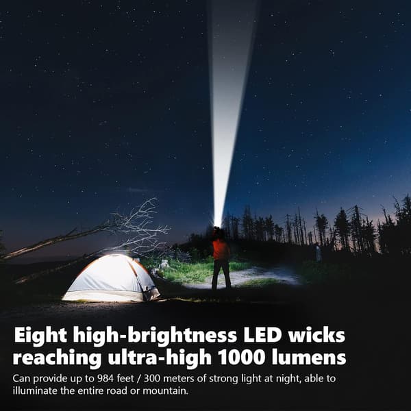 LED Lommelygte Søgelanterne, 4 Tilstande Campinglys 1600LM, USB